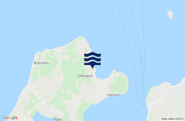 Mappa delle maree di Uiasa, Indonesia