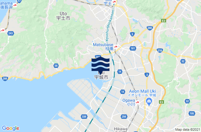 Mappa delle maree di Uki Shi, Japan