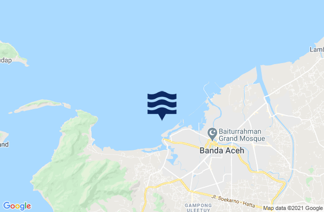 Mappa delle maree di Uleelheue, Indonesia
