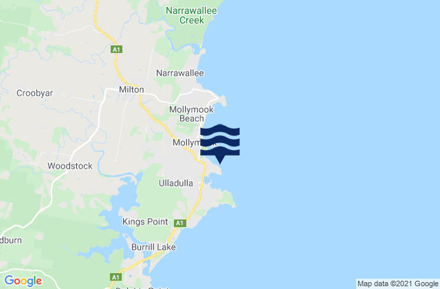 Mappa delle maree di Ulladulla Harbour, Australia