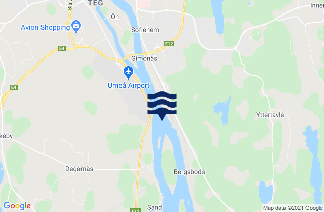 Mappa delle maree di Umeå, Sweden