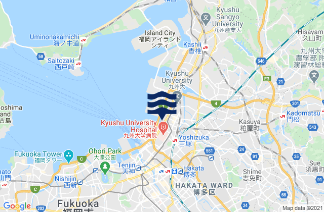 Mappa delle maree di Umi, Japan