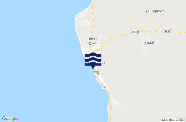 Mappa delle maree di Umluj, Saudi Arabia