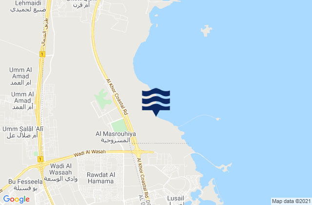 Mappa delle maree di Umm Şalāl Muḩammad, Qatar