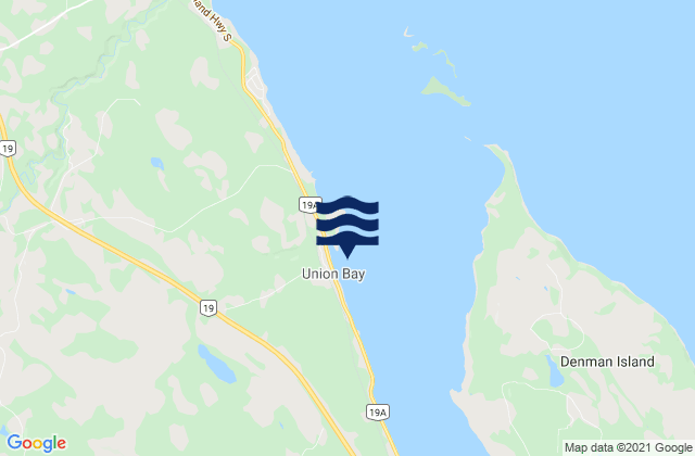 Mappa delle maree di Union Bay, Canada