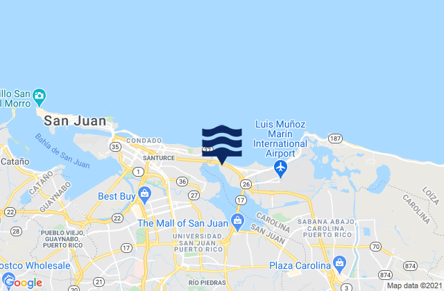 Mappa delle maree di Universidad Barrio, Puerto Rico