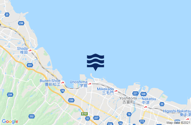 Mappa delle maree di Unosima, Japan