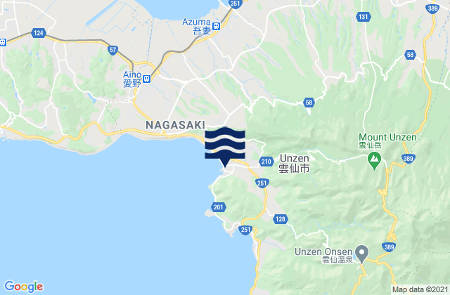 Mappa delle maree di Unzen-shi, Japan