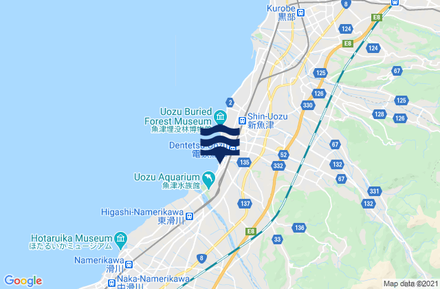 Mappa delle maree di Uozu Shi, Japan
