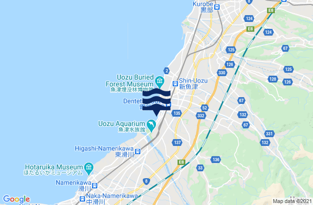 Mappa delle maree di Uozu, Japan