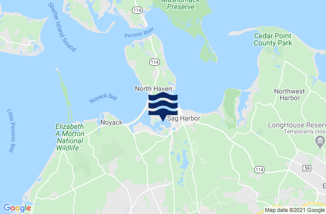 Mappa delle maree di Upper Sag Harbor Cove, United States