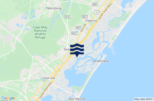 Mappa delle maree di Upper Township (Petersburg), United States
