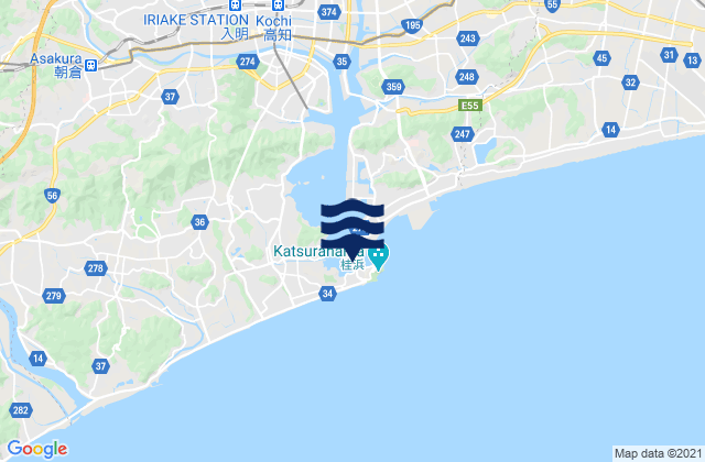 Mappa delle maree di Urado Ko, Japan