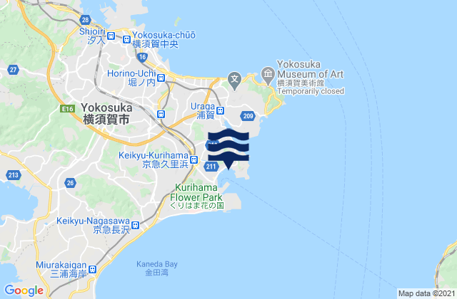 Mappa delle maree di Uraga Ko, Japan