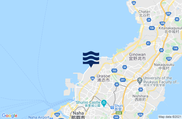 Mappa delle maree di Urasoe Shi, Japan