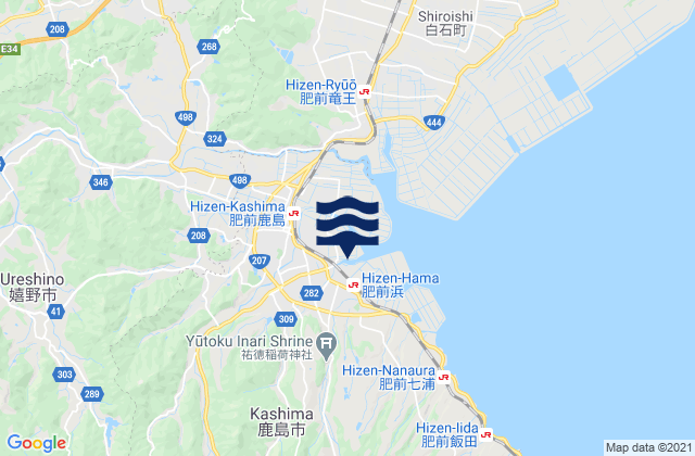 Mappa delle maree di Ureshino Shi, Japan