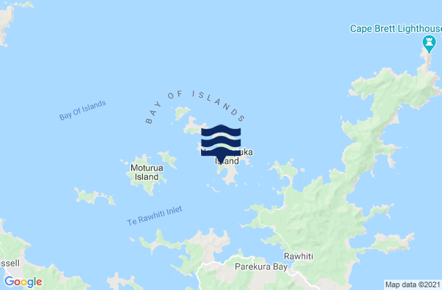 Mappa delle maree di Urupukapuka Bay, New Zealand