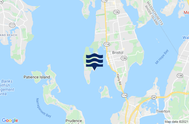 Mappa delle maree di Usher Point, United States