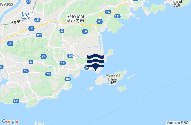 Mappa delle maree di Usimado, Japan