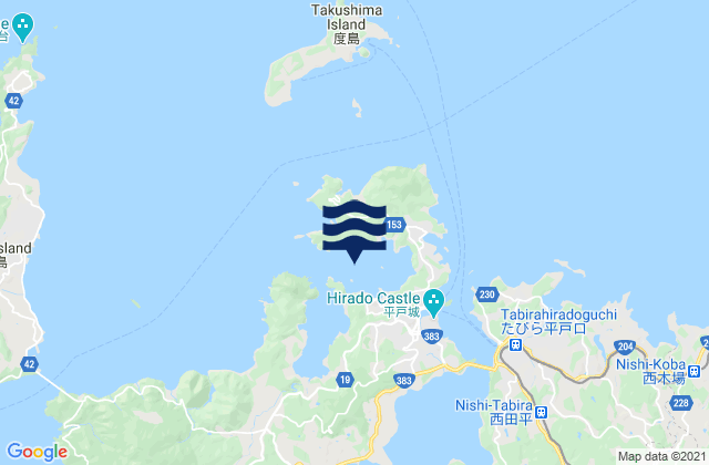 Mappa delle maree di Usuka Wan Hirado Shima, Japan