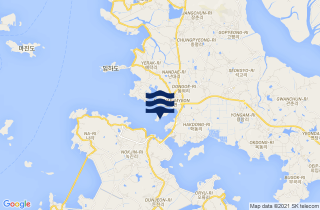 Mappa delle maree di Usuyong, South Korea
