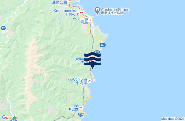 Mappa delle maree di Utiumi, Japan