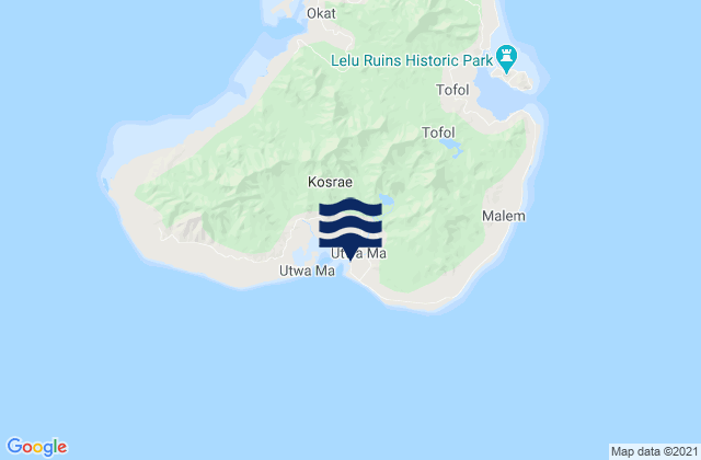 Mappa delle maree di Utwe, Micronesia