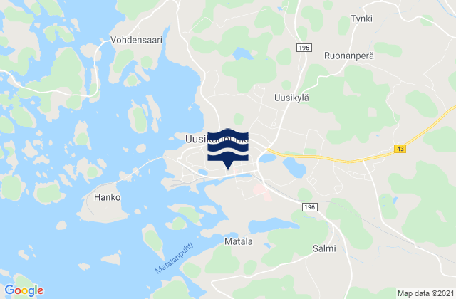 Mappa delle maree di Uusikaupunki, Finland