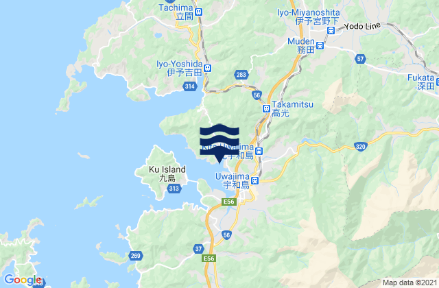 Mappa delle maree di Uwajima Ko, Japan