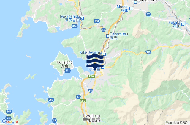 Mappa delle maree di Uwajima, Japan