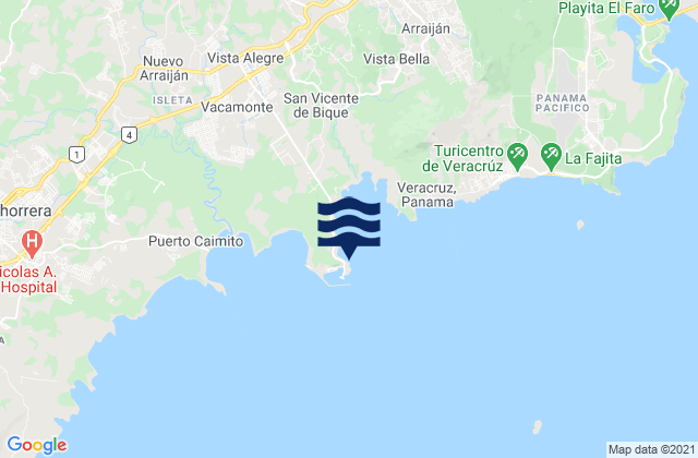 Mappa delle maree di Vacamonte, Panama