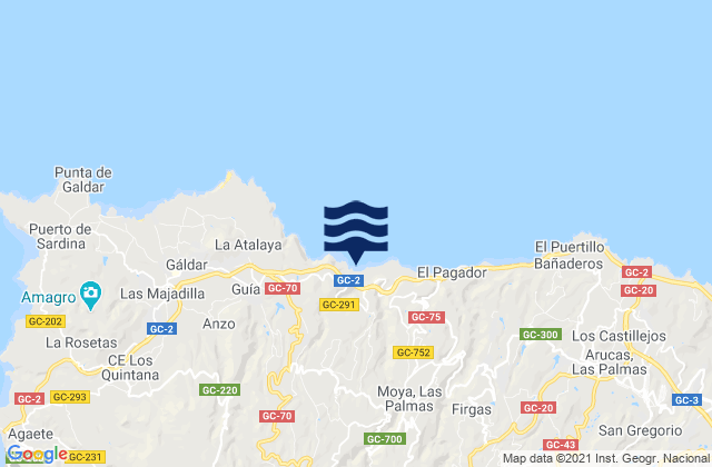 Mappa delle maree di Vagabundo, Spain