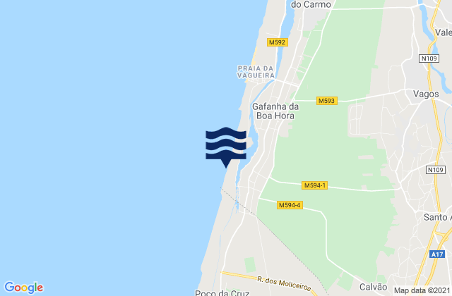 Mappa delle maree di Vagos, Portugal