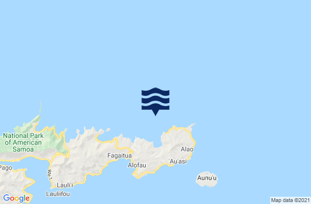 Mappa delle maree di Vaifanua County, American Samoa