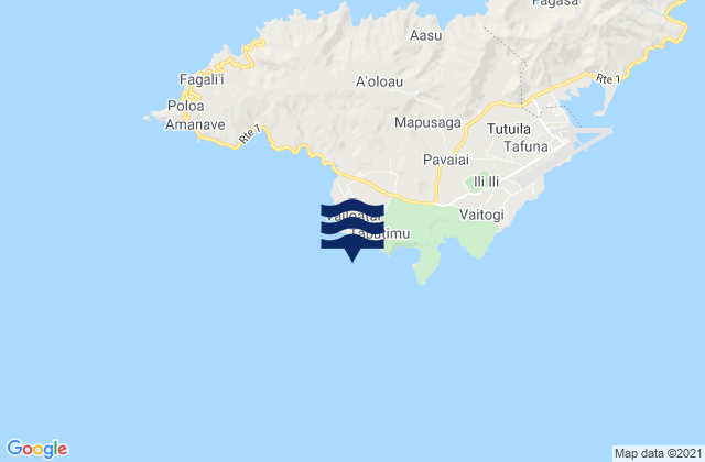 Mappa delle maree di Vailoatai, American Samoa