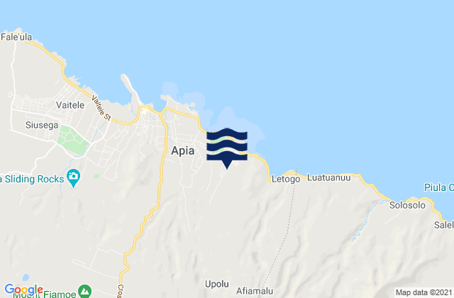 Mappa delle maree di Vaimauga West, Samoa