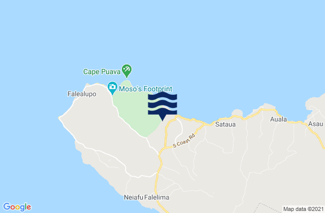 Mappa delle maree di Vaisigano, Samoa
