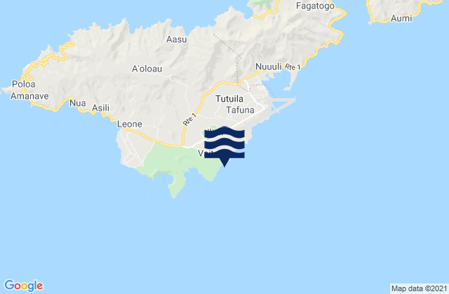 Mappa delle maree di Vaitogi, American Samoa