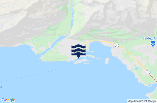Mappa delle maree di Valdez, United States
