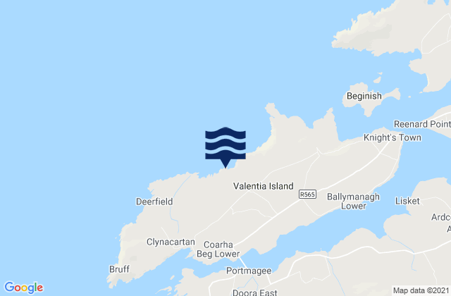 Mappa delle maree di Valentia Island, Ireland