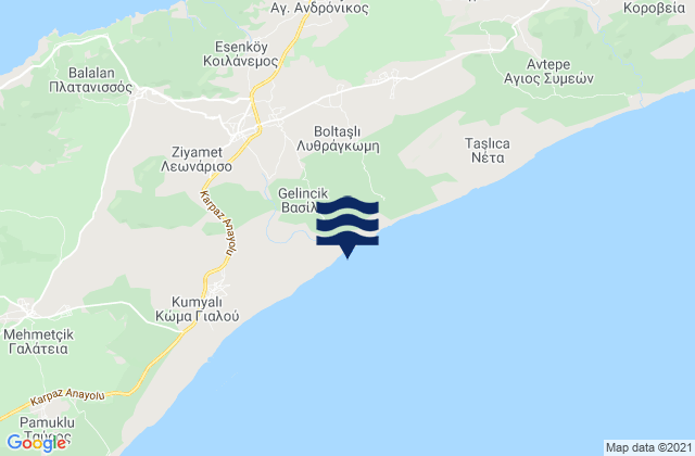 Mappa delle maree di Vasíli, Cyprus