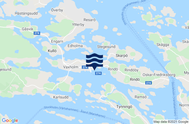 Mappa delle maree di Vaxholm, Sweden