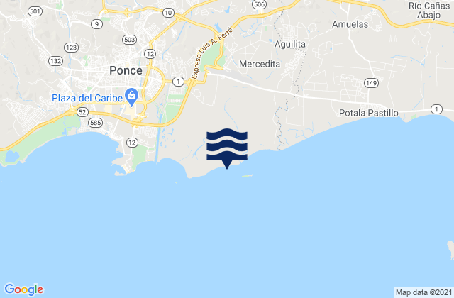 Mappa delle maree di Vayas Barrio, Puerto Rico