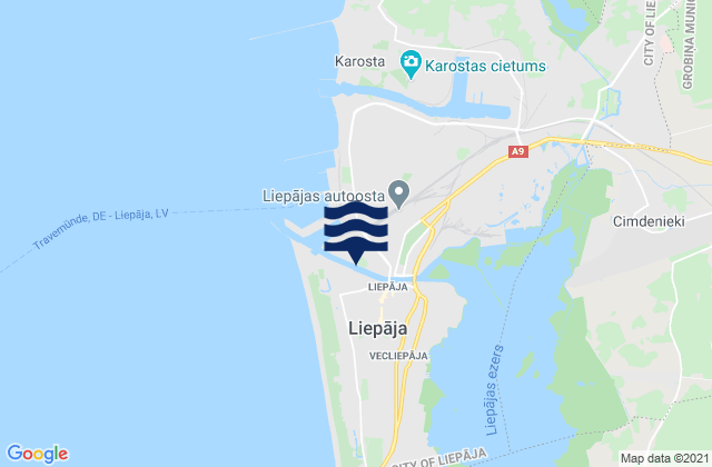 Mappa delle maree di Vec-Liepāja, Latvia