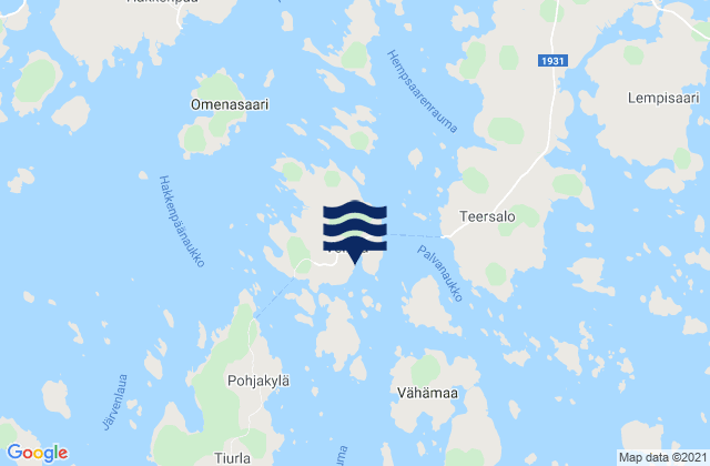 Mappa delle maree di Velkua, Finland