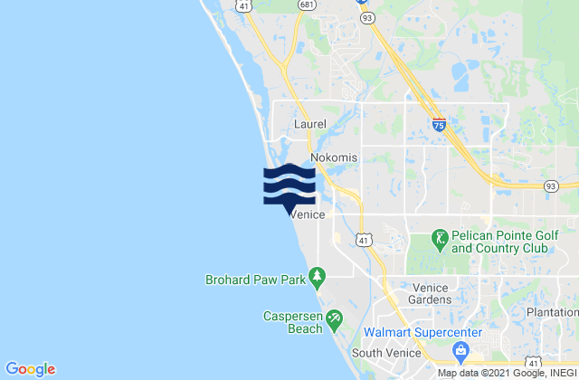 Mappa delle maree di Venice Beach, United States