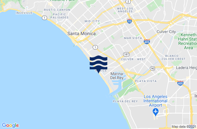 Mappa delle maree di Venice City Beach, United States