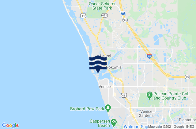 Mappa delle maree di Venice Inlet, United States