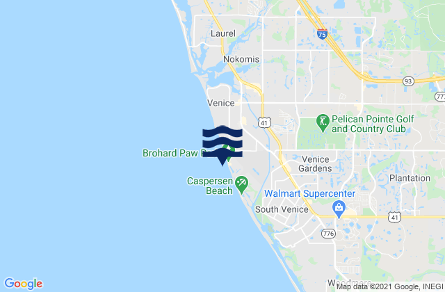 Mappa delle maree di Venice Municipal Airport, United States