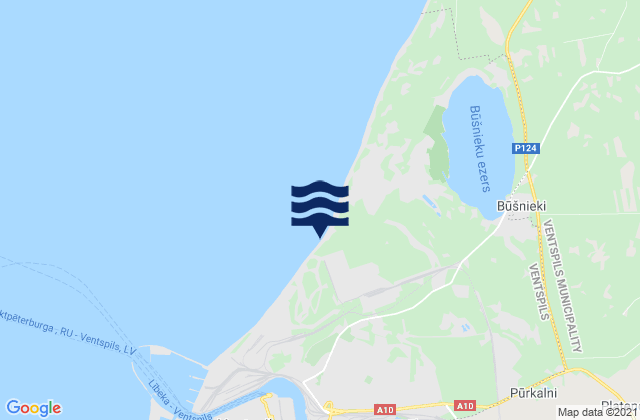 Mappa delle maree di Ventspils, Latvia